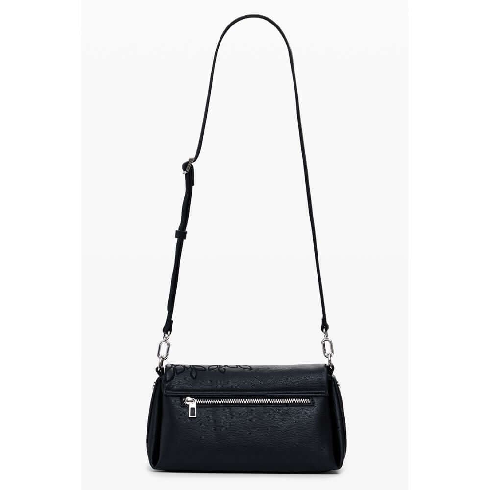 Desigual Black Polyethylene Women Handbag with adjustable strap and luxurious embroidery, perfect for modern style and versatile carrying.
