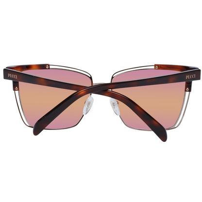 Emilio Pucci Brown Acetate & Metal Sunglasses