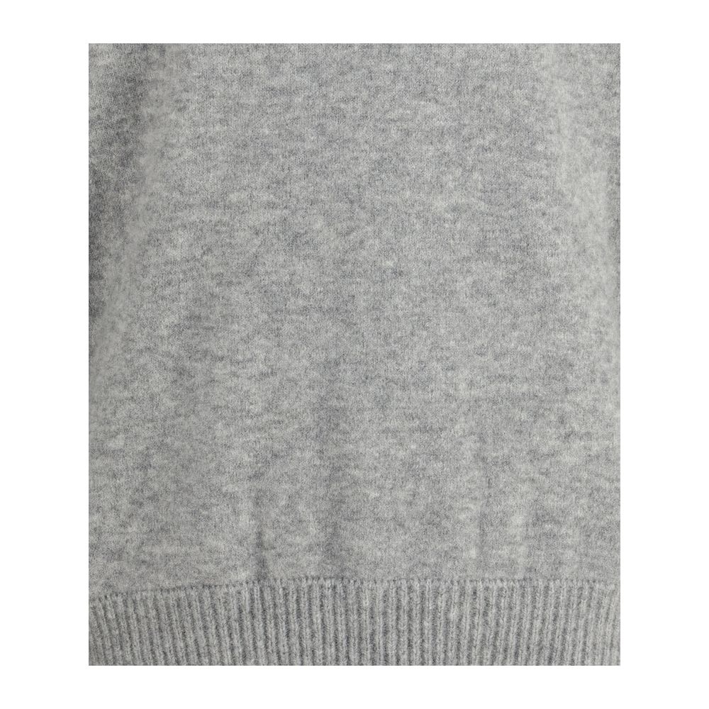 Laneus Gray Cashmere Cashmere Sweater with ribbed hem for a chic and soft feel.