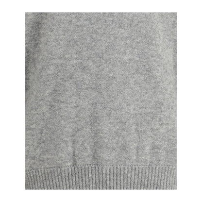 Laneus Gray Cashmere Cashmere Sweater with ribbed hem for a chic and soft feel.
