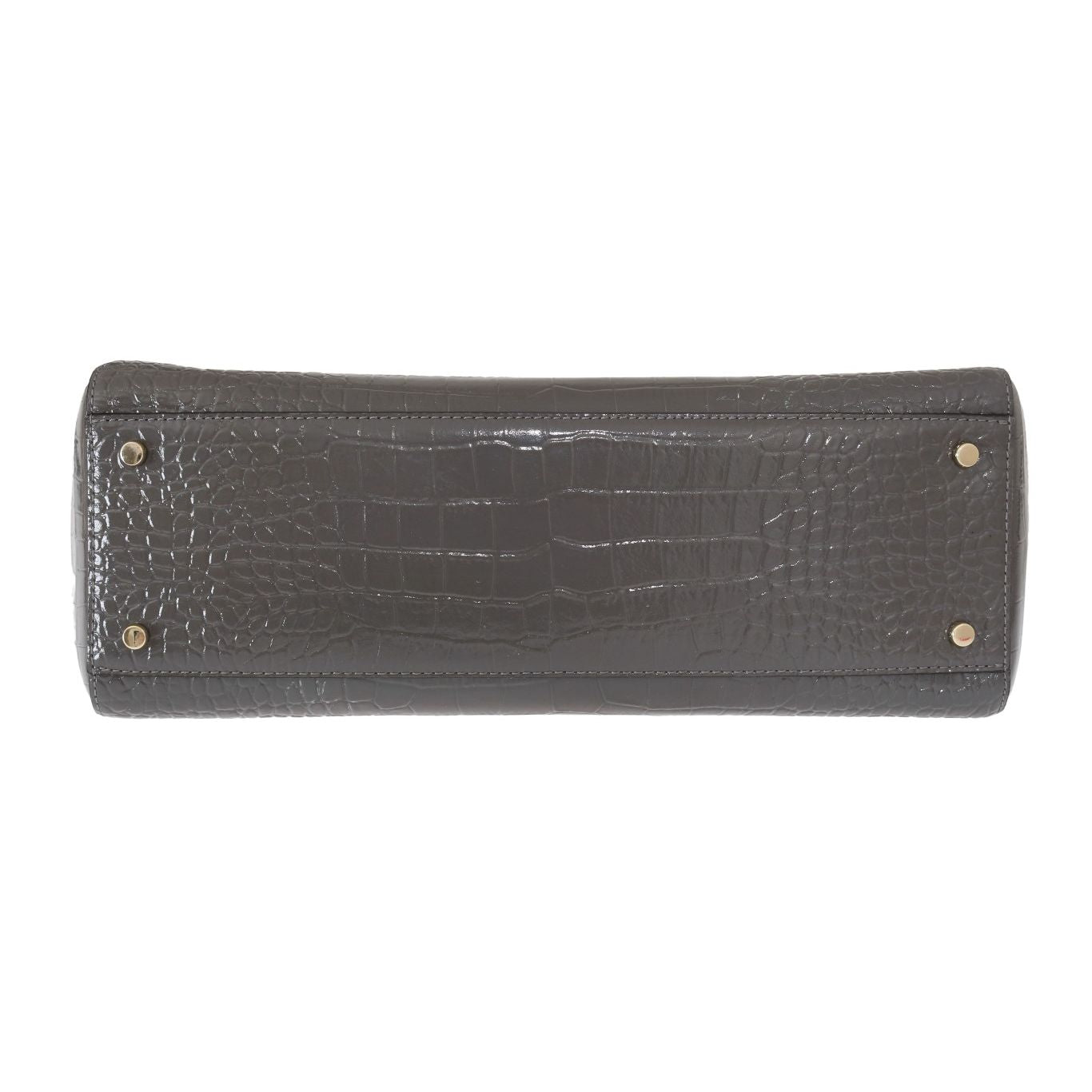 Kate Spade Grey Croc Embossed Leather Elissa Bristol Drive Tote Handbag Bag