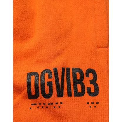 Dolce & Gabbana Orange Cotton DG VIB3 Logo Drawstring Sweatpants Pants