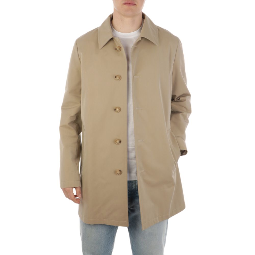 Aquascutum Beige Cotton Men Trench Coat