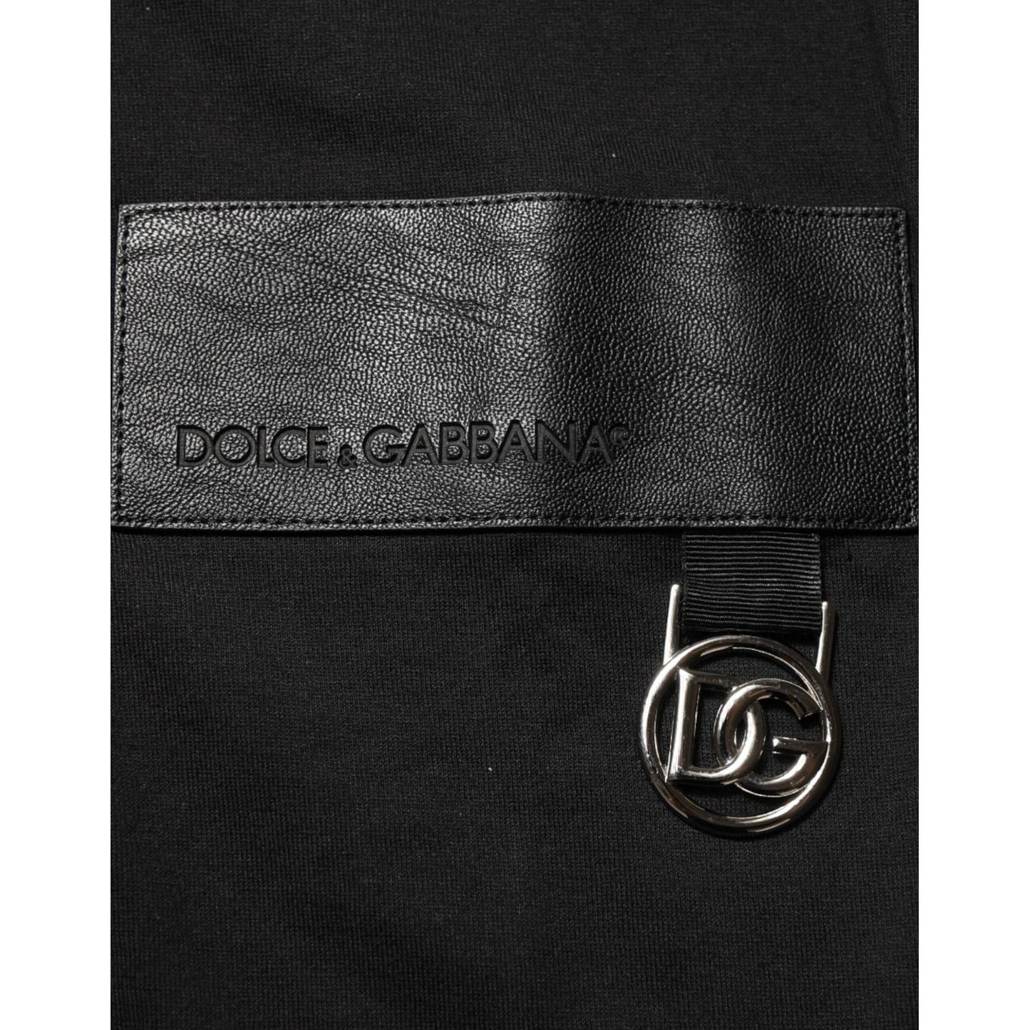Dolce & Gabbana Black Logo Plaque Cotton Crew Neck T-shirt