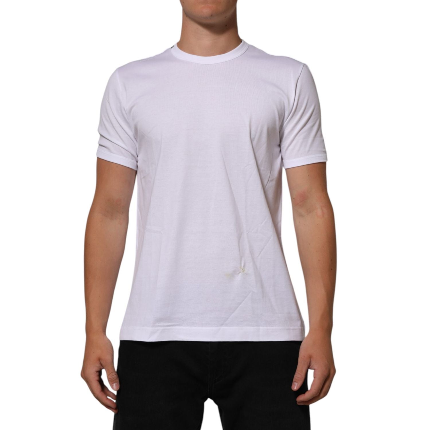 Dolce & Gabbana White Goodluck 2021 Cotton Crew Neck  T-shirt