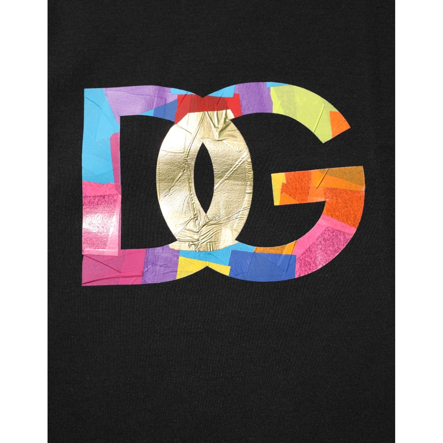 Dolce & Gabbana Black Logo Print Cotton Men Crew Neck T-shirt