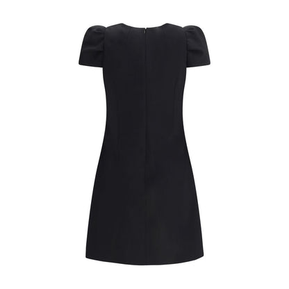 Back view of Alexander McQueen Black Wool Casual Dress showcasing its fitted silhouette and zip closure, perfect for contemporary looks.