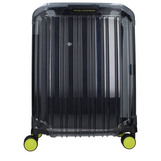 Piquadro Gray Polycarbonate Luggage And Travel trolley with logos, TSA closure, USB output, and vintage effect. Model BV4425PQLXGR.