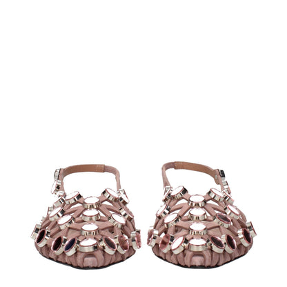 The Attico Pink Leather Ballet Flats