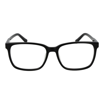 Fila Black Cellulose Acetate Glasses (Frames) with full-rim rectangular style and demo lenses for men.