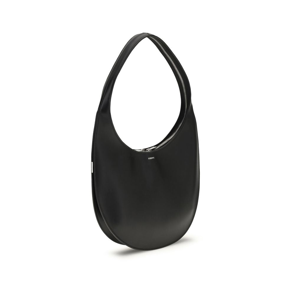 Coperni Black Calf Leather Bos Taurus Shoulder Bag with sleek design and logo embellishment.