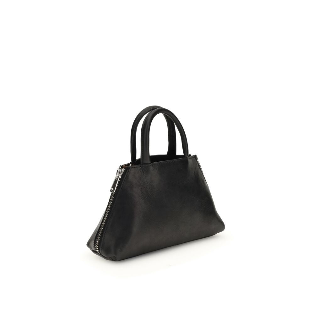 Alt Tag: Coperni Black Calf Leather Bos Taurus Shoulder Bag with detachable strap, crinkled finish, perfect for essentials, AW25 season.