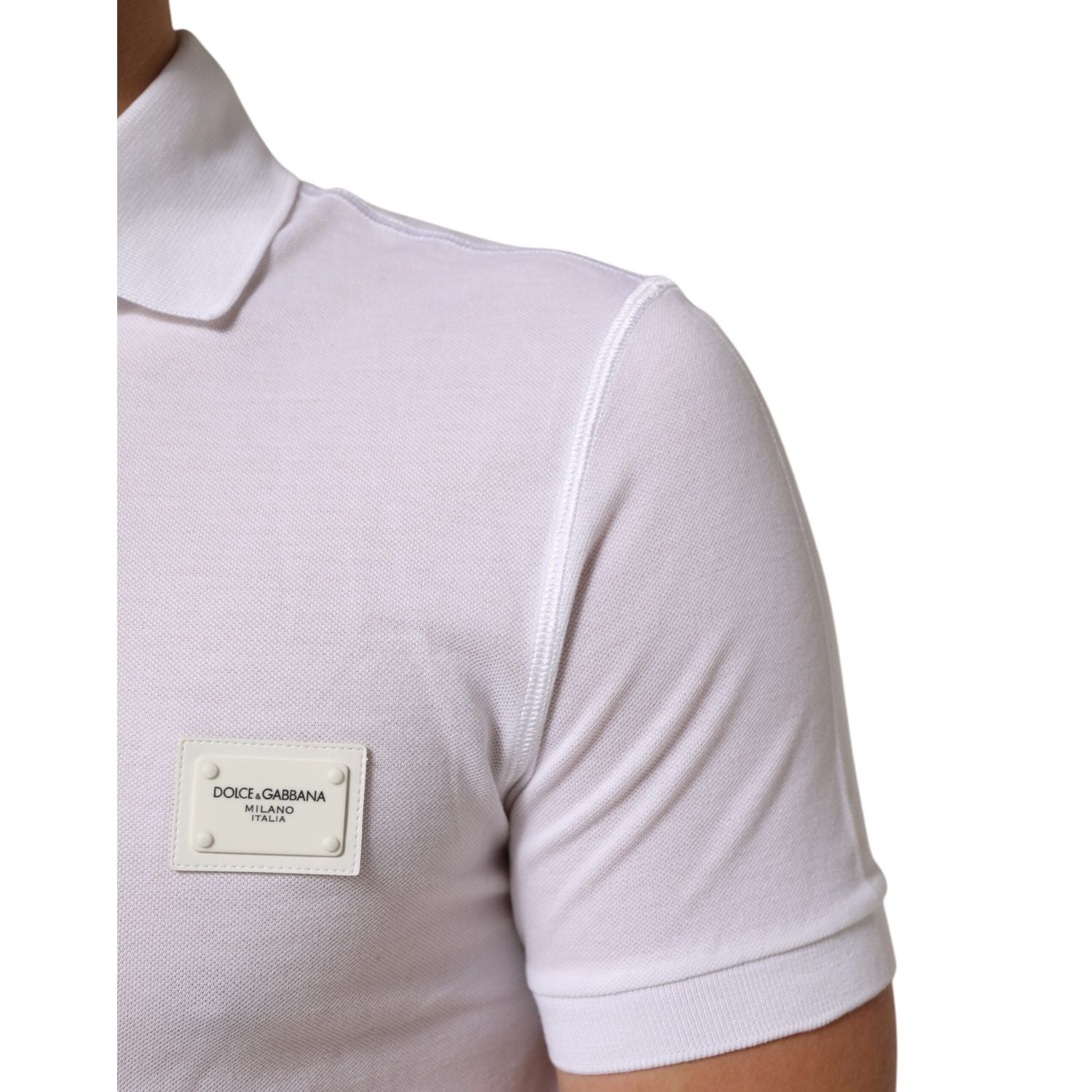 Dolce & Gabbana White Collared Short Sleeves Polo T-shirt