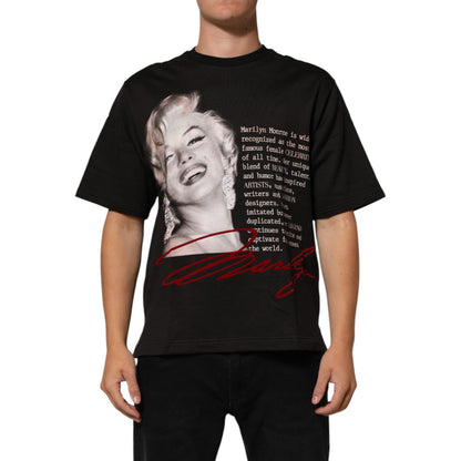 Dolce & Gabbana Black Marilyn Monroe Cotton Crew Neck T-shirt
