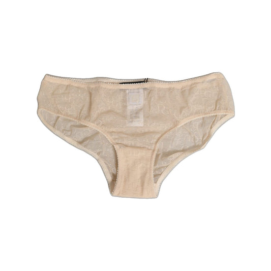 Dolce & Gabbana Beige DG Logo Lace Mid Waist Panty Underwear