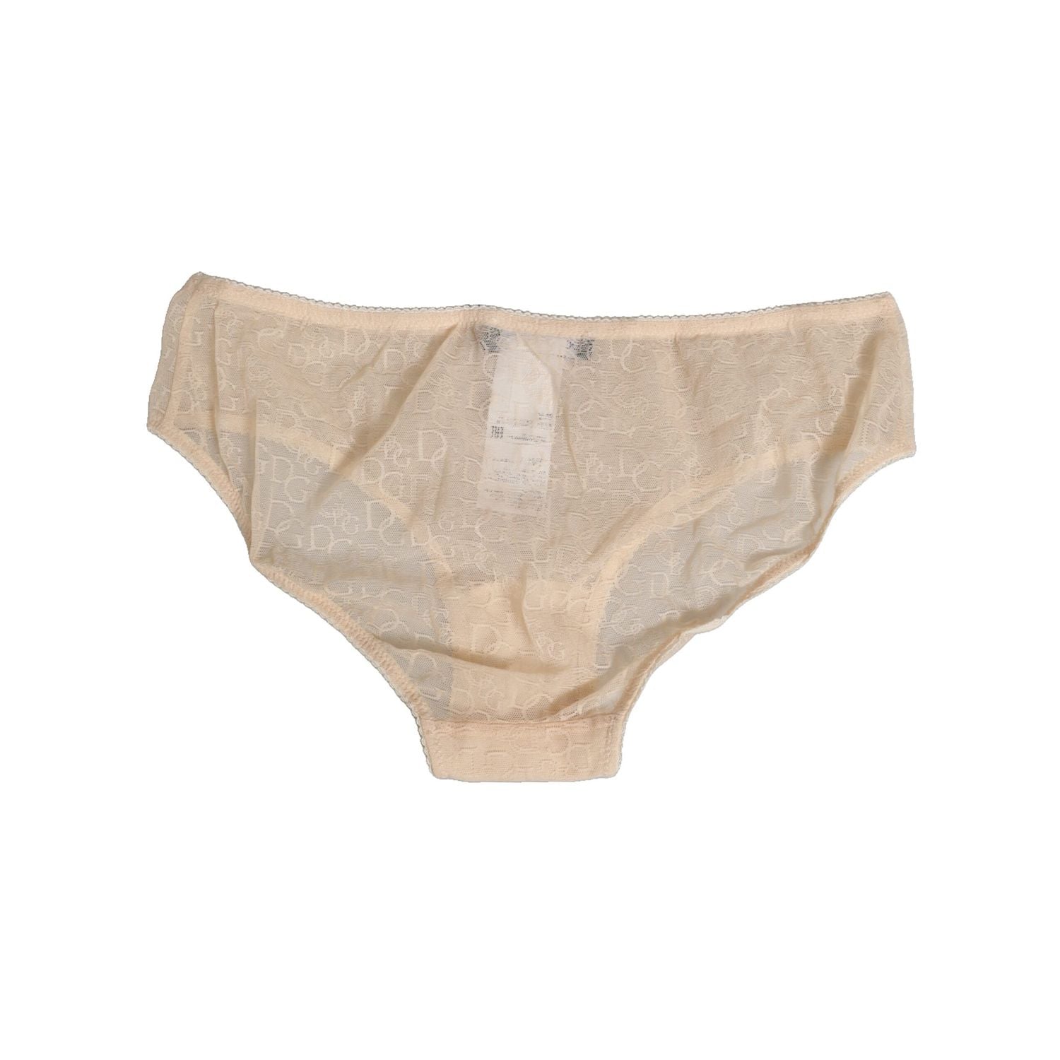 Dolce & Gabbana Beige DG Logo Lace Mid Waist Panty Underwear