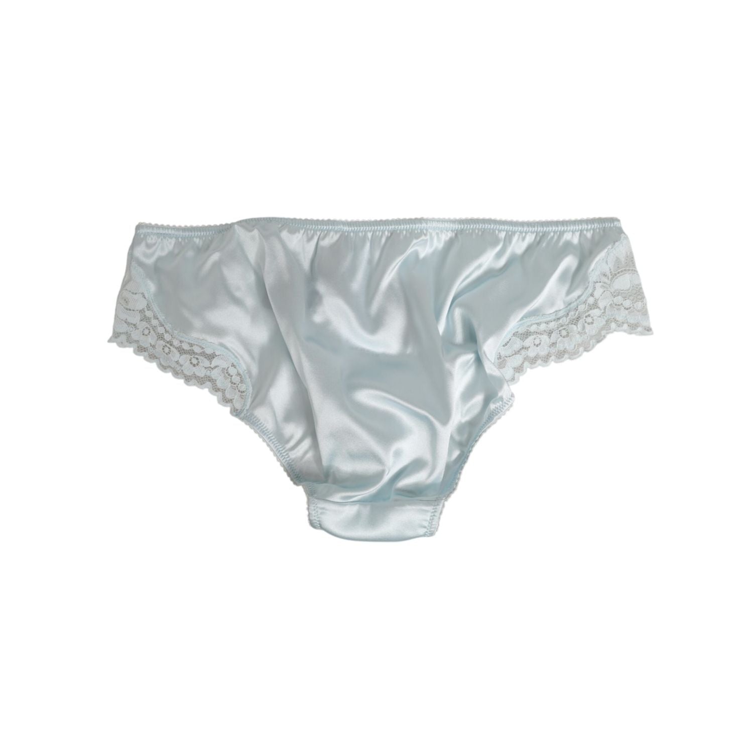 Dolce & Gabbana Gray Silk Satin Floral Lace Panty Brief Underwear