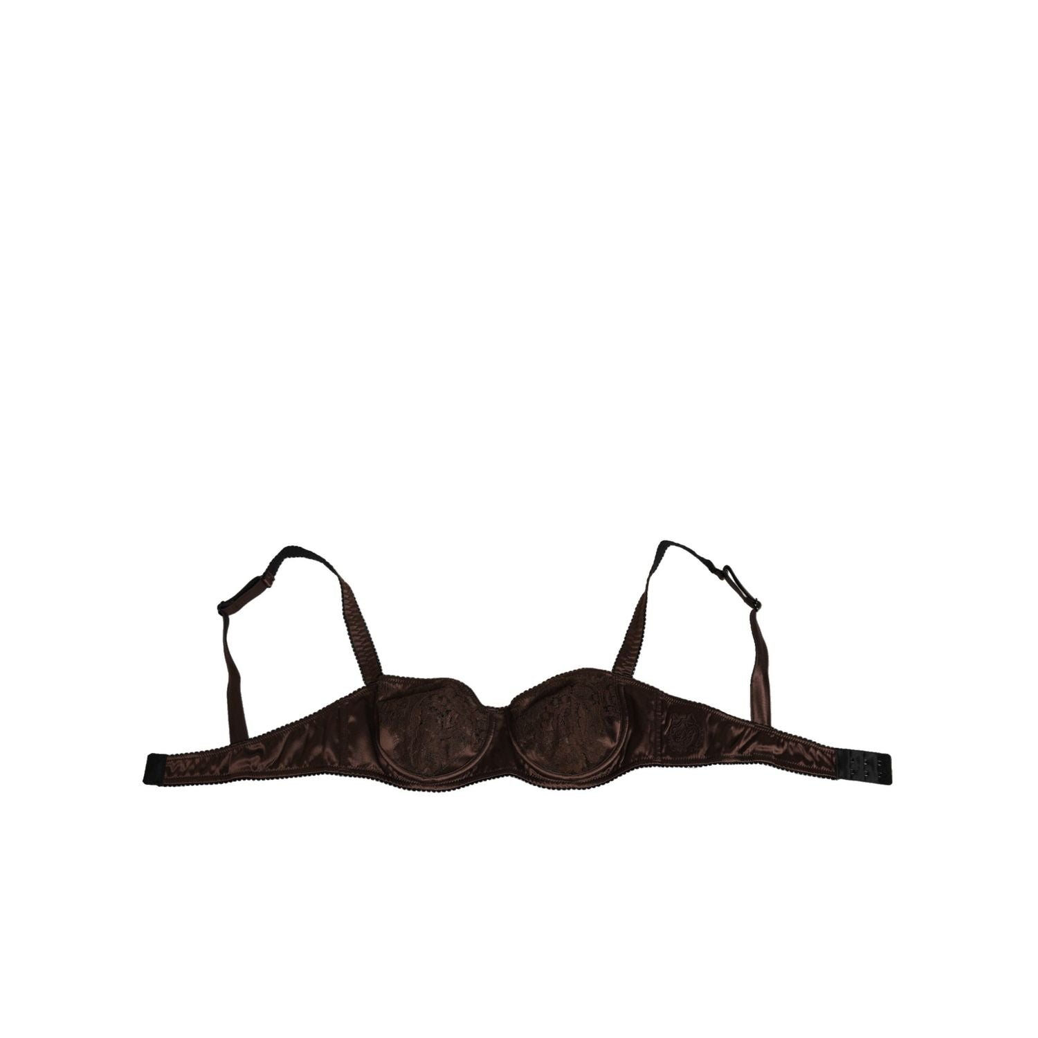 Dolce & Gabbana Brown Silk Underwired Balconette Bra Underwear