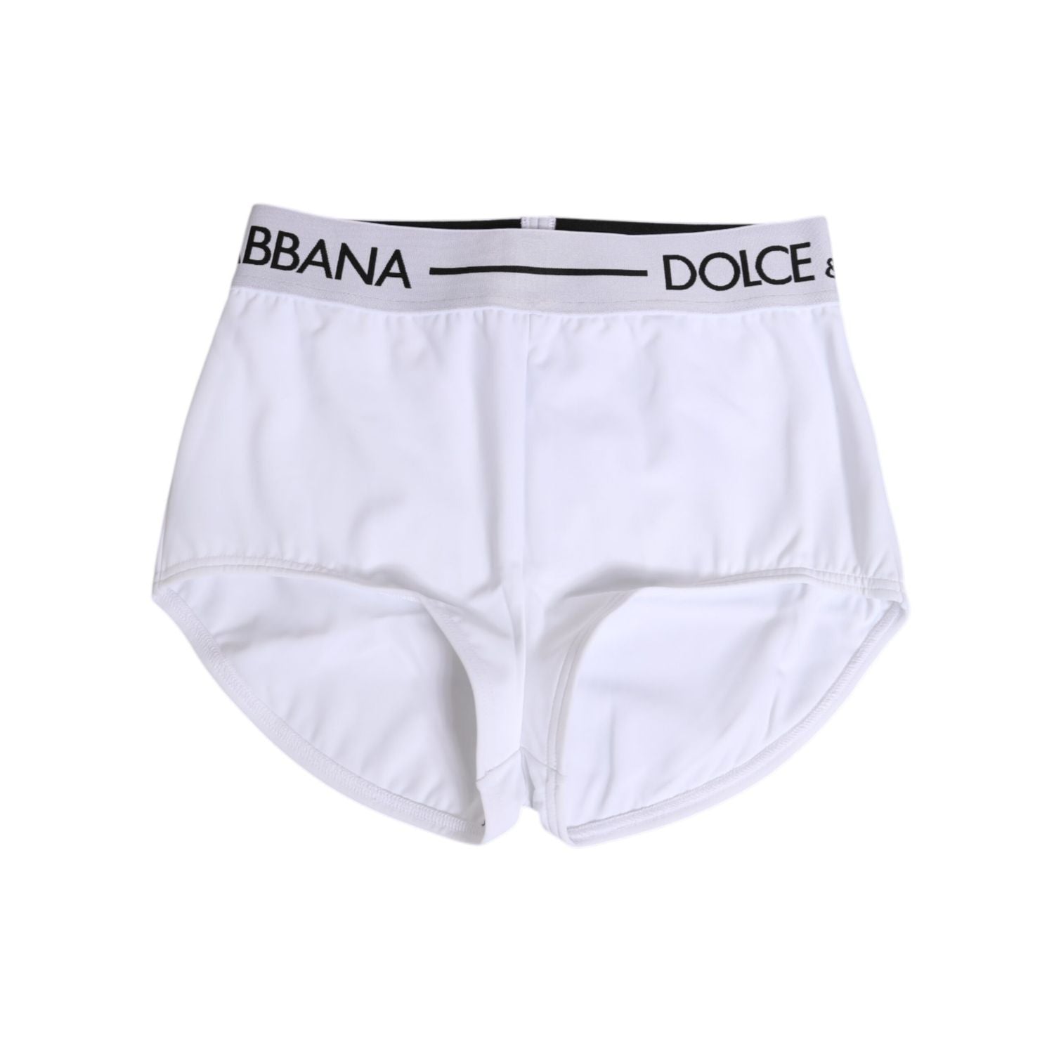Dolce & Gabbana White Nylon Logo Waistband Shorts Underwear