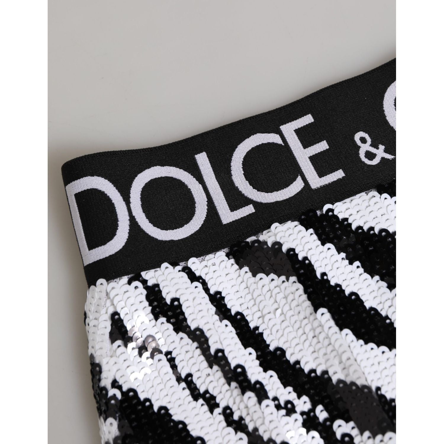 Dolce & Gabbana Black White Stripes High Waist Panty Underwear