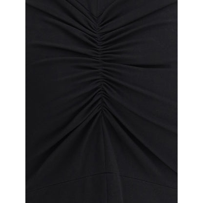 Ruched detailing on Jacquemus Black Viscose Cocktail Dress, highlighting elegant fabric and design