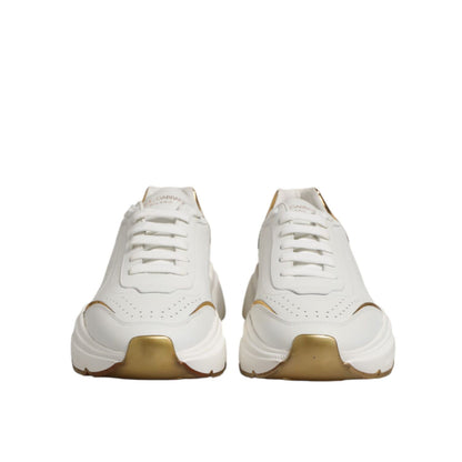 Dolce & Gabbana White Gold Daymaster Low Top Sneakers Shoes