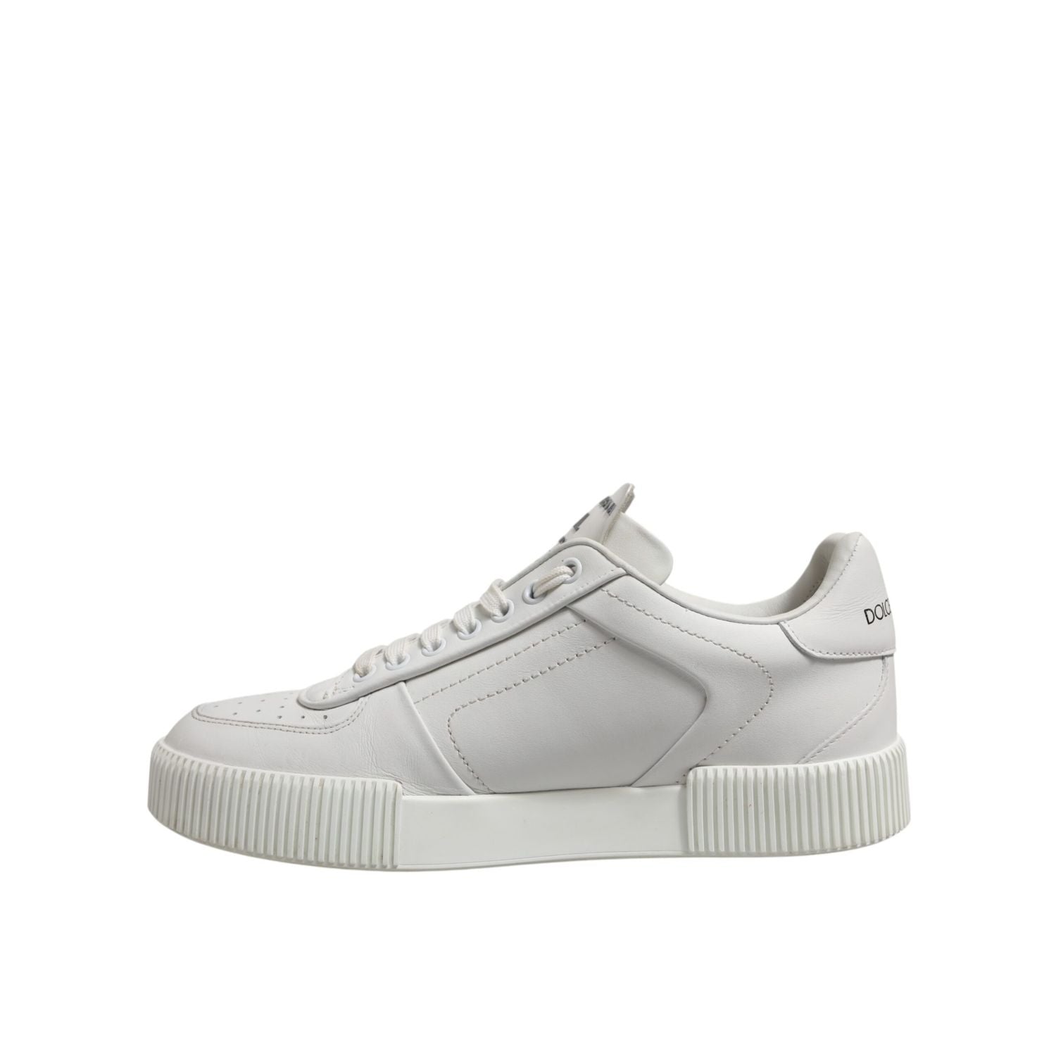 Dolce & Gabbana White Leather MIAMI Low Top Sneakers Shoes