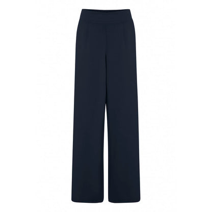 ICHI Blue Recycled Polyurethane Casual Pants