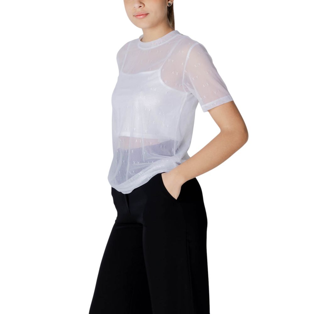 Armani Exchange White Polyamide T-Shirt