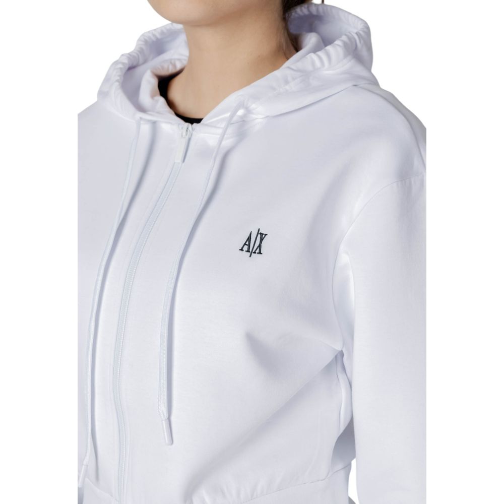 Armani Exchange White Cotton Hoodie