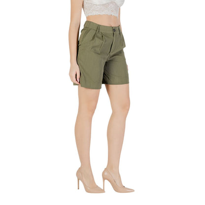 Only Green Viscose Bermuda Shorts