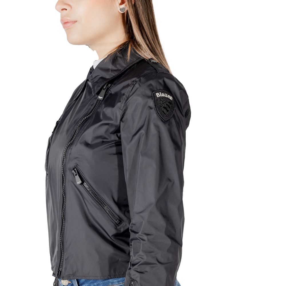 Blauer Black Polyamide Biker Jacket