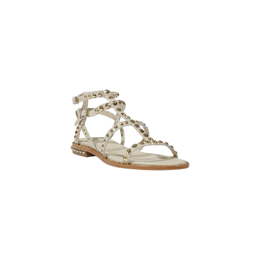 ASH Beige Leather Flat Sandals