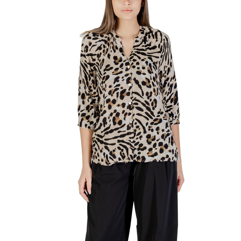 ICHI Beige Viscose Blouse