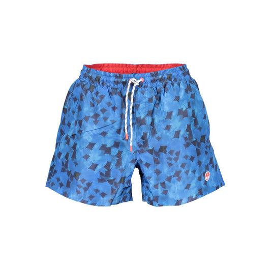North Sails Blue Polyester Swimwear patterned swimming boxer with elastic waist and pockets, made from recycled plastic bottles.