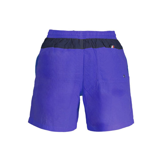 Norway 1963 Blue Polyester Swimwear with elastic waist, 3 pockets, and contrast details.