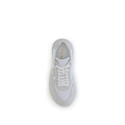 Prada White Recycled Polyamide Athletic Sneakers