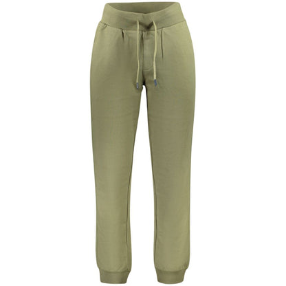 North Sails Green Cotton Pant with elastic waist, ankle cuffs, and three pockets, made from organic cotton.