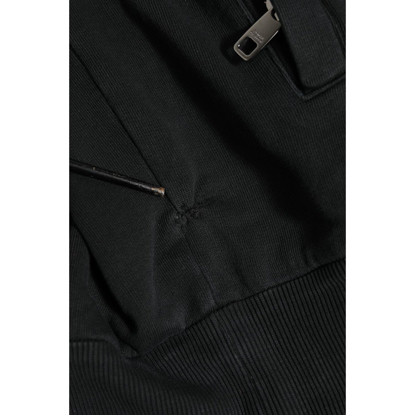 Dolce & Gabbana Black Logo Full Zip Hooded Sweatshirt Sweater