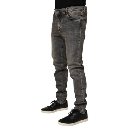 Dolce & Gabbana Gray Cotton Stretch Slim Fit Men Denim Jeans