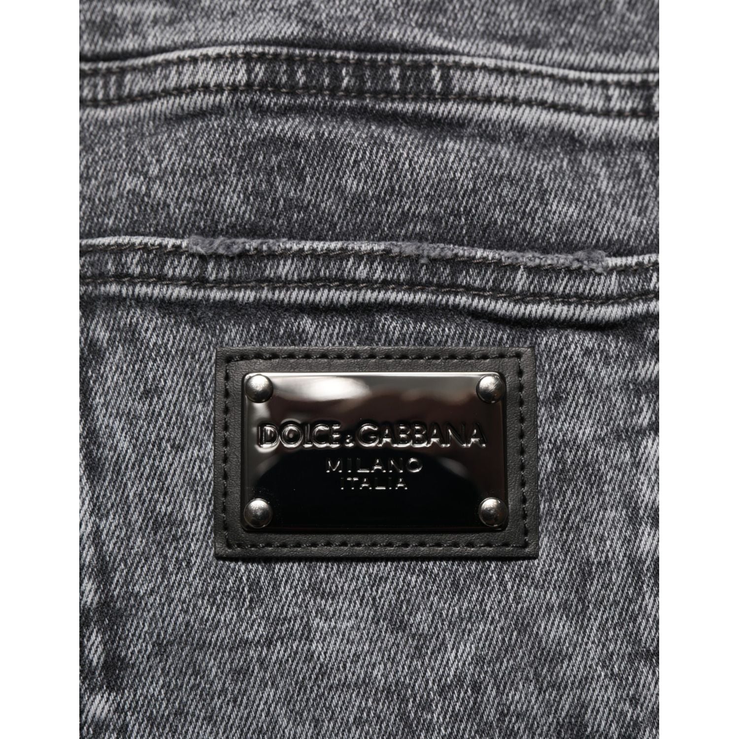 Dolce & Gabbana Gray Cotton Slim Fit Denim Trouser Jeans