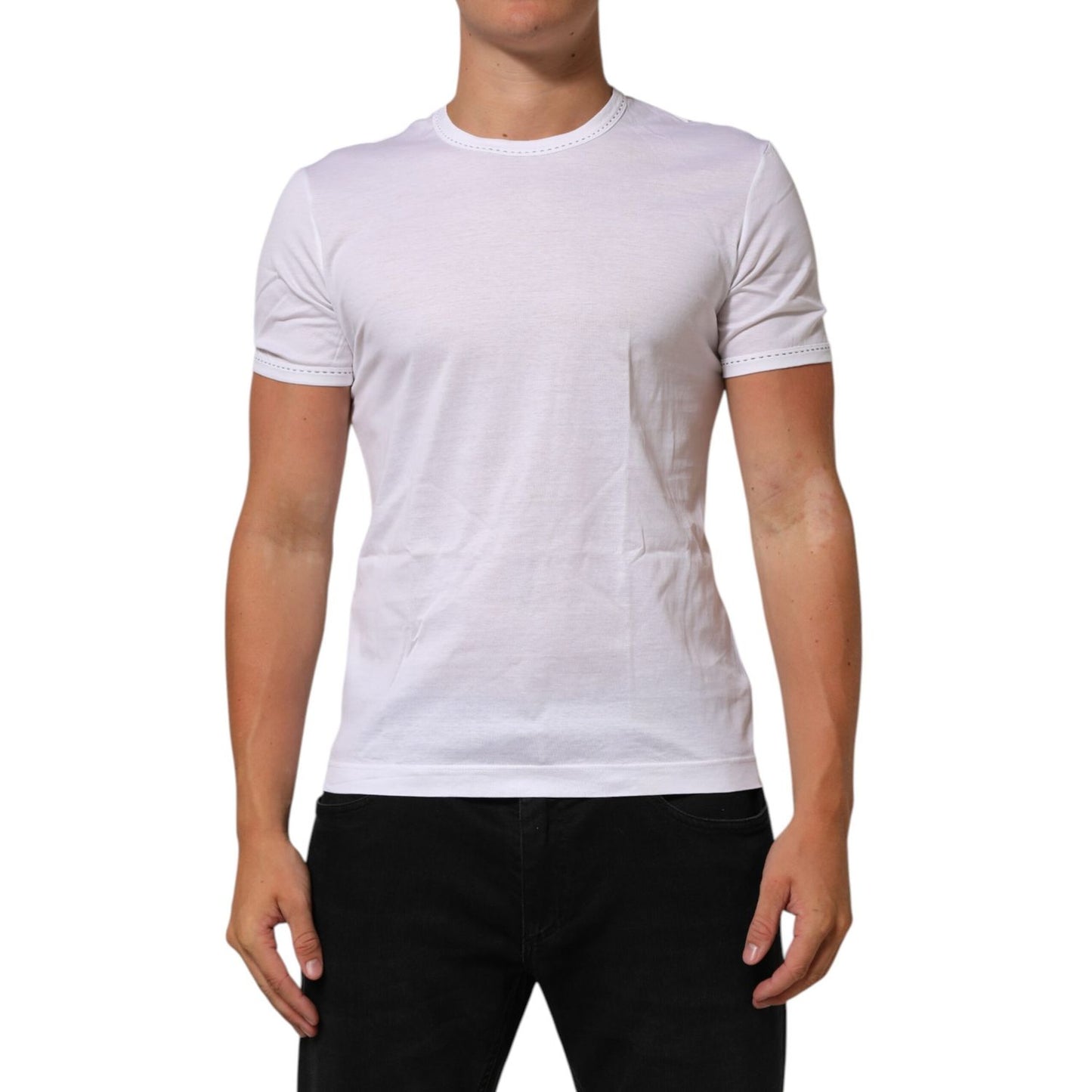 Dolce & Gabbana White Cotton Crew Neck Underwear Tee T-shirt