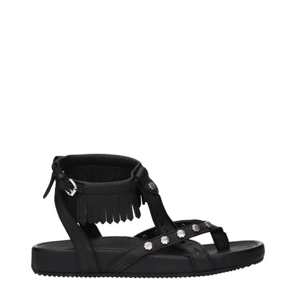 Isabel Marant Black Leather Flat Sandals