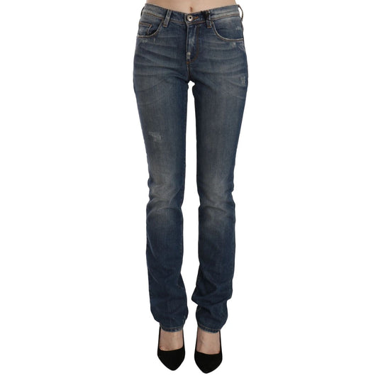 Ermanno Scervino Blue Washed Boot Cut Casual Denim Pants Jeans