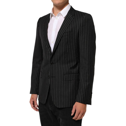 Dolce & Gabbana Dark Gray Stripes MARTINI 1 Button Suit Blazer
