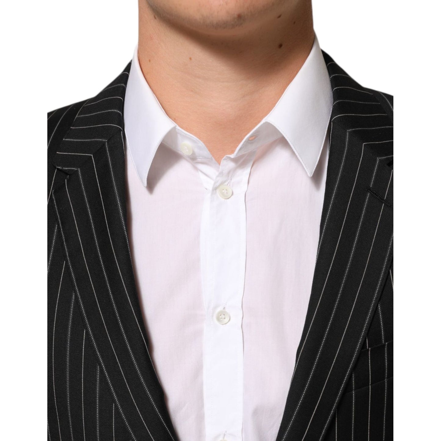 Dolce & Gabbana Dark Gray Stripes MARTINI 1 Button Suit Blazer