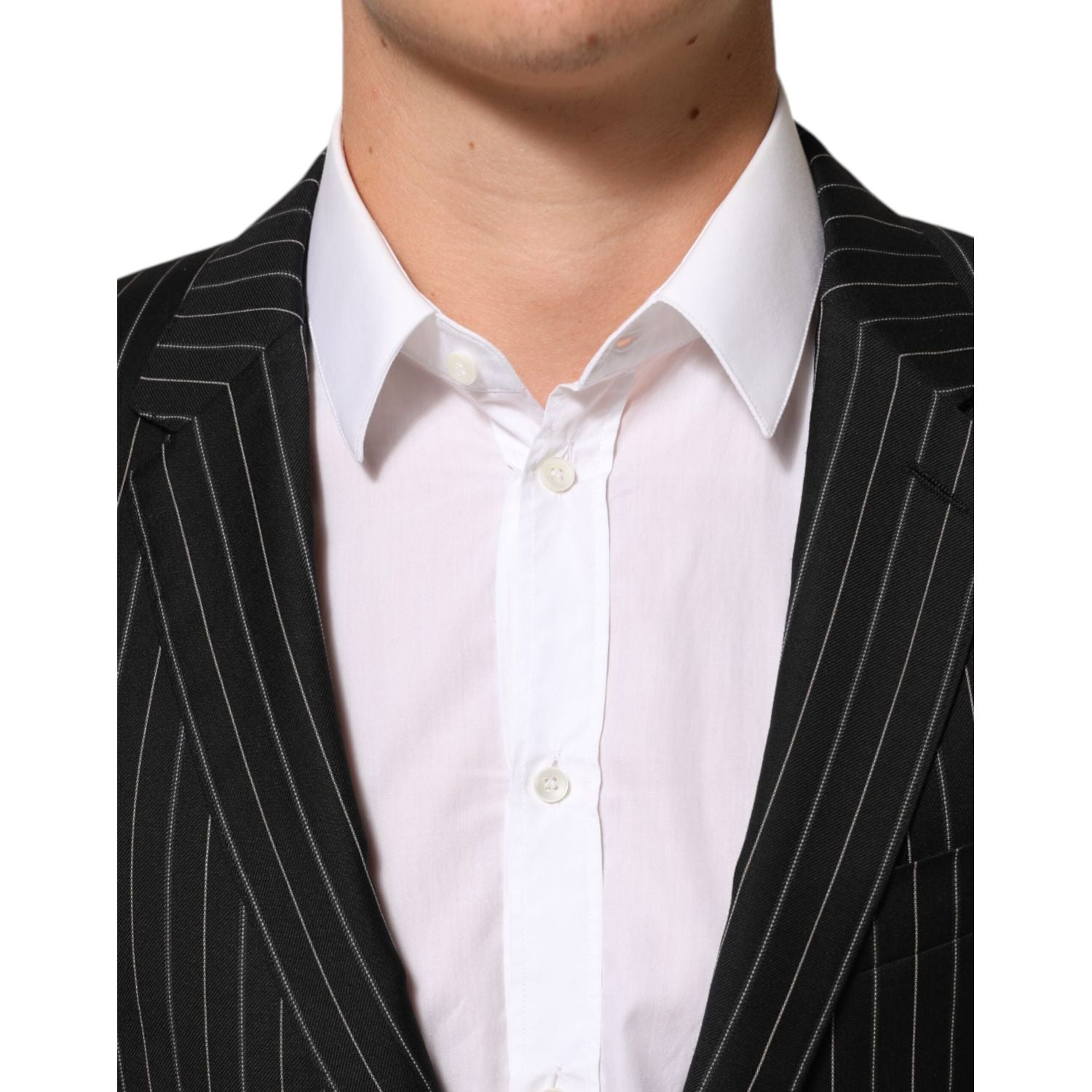 Dolce & Gabbana Dark Gray Stripes MARTINI 1 Button Suit Blazer