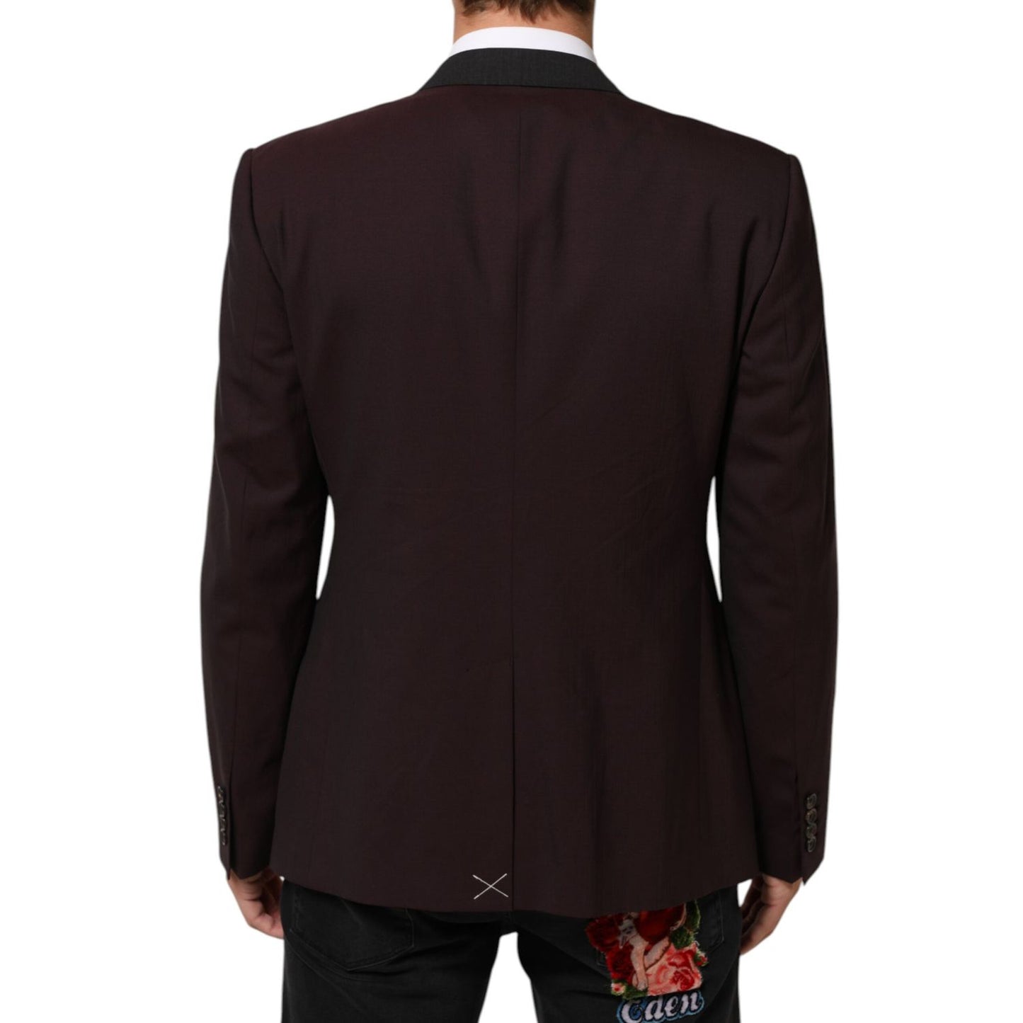 Dolce & Gabbana Maroon Wool 2 Buttons Suit Jacket Blazer