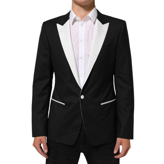 Dolce & Gabbana Black White MARTINI 1 Button Men Suit Blazer
