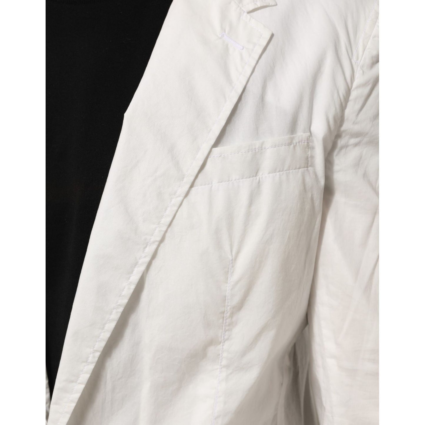 Dolce & Gabbana White Cotton 1 Button Men Suit Blazer